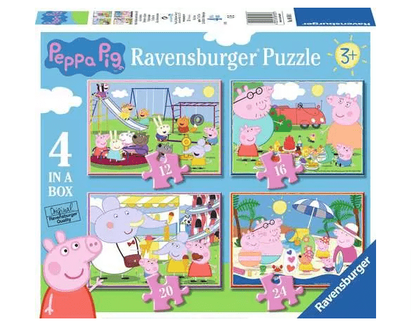 Ravensburger 06958 Children’s Puzzle Peppa Pig, 4 in a Box - 12 + 16 + 20 + 24 Pieces Puzzle