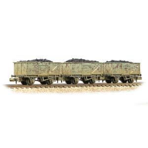 Graham Farish 377-235C - BR 16T Steel Mineral with Top Flap Doors 3-Wagon Pack BR Grey [WL] [W] - N Gauge