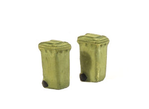 Harburn Hamlet SS375 Closed Wheelie Bins, Green - OO Gauge