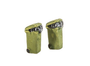 Harburn Hamlet SS377 Overfilled Wheelie Bins, Green - OO Gauge