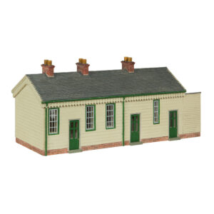Bachmann Scenecraft 44-0187A S&DJR Wooden Station Building Green and Cream - OO Gauge
