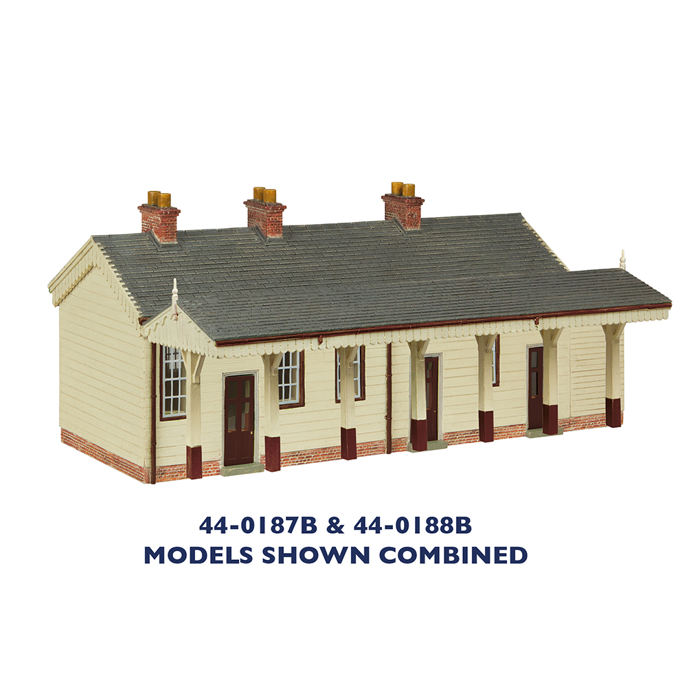 Bachmann Scenecraft 44-0187B S&DJR Wooden Station Building Chocolate and Cream - OO Gauge