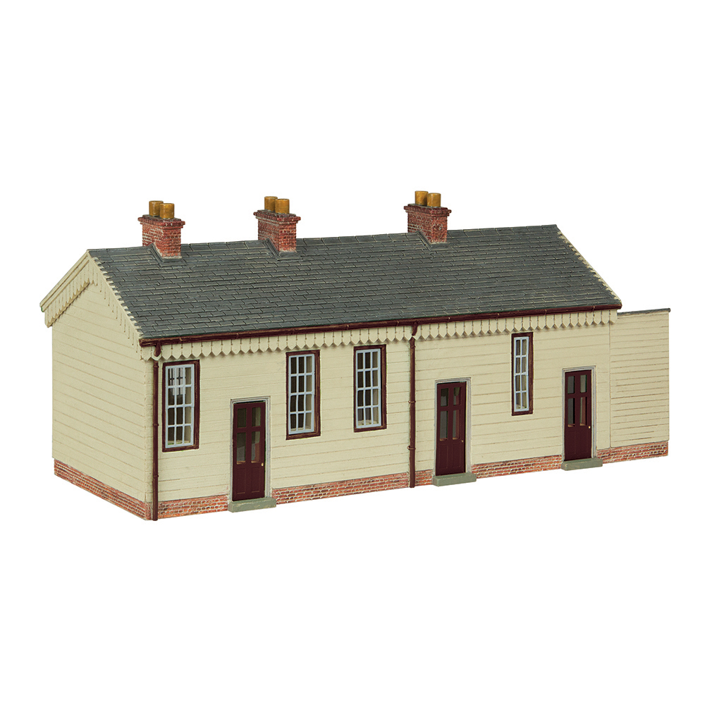 Bachmann Scenecraft 44-0187B S&DJR Wooden Station Building Chocolate and Cream - OO Gauge