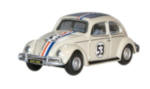 OXFORD DIECAST 76VWB001 VW BEETLE PEARL WHITE (HERBIE) - OO Gauge