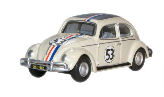 OXFORD DIECAST 76VWB001 VW BEETLE PEARL WHITE (HERBIE) - OO Gauge