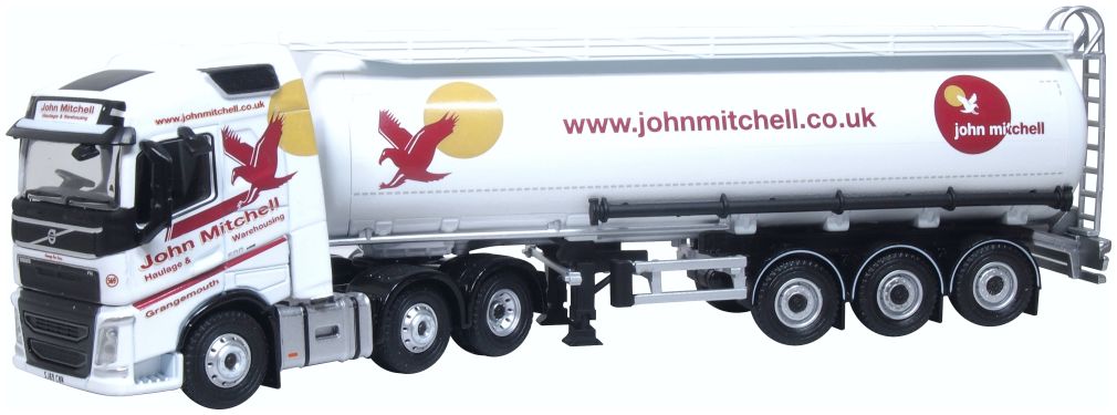 OXFORD DIECAST 76VOL4012 VOLVO FH 2013 FH4 CYLINDRICAL TANKER JOHN MITCHELL - OO Gauge