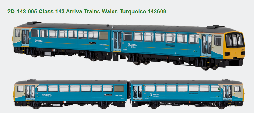 Dapol 2D-143-005D Class 143 143602 DMU Arriva Trains Wales Turquoise Livery N Gauge DCC FITTED