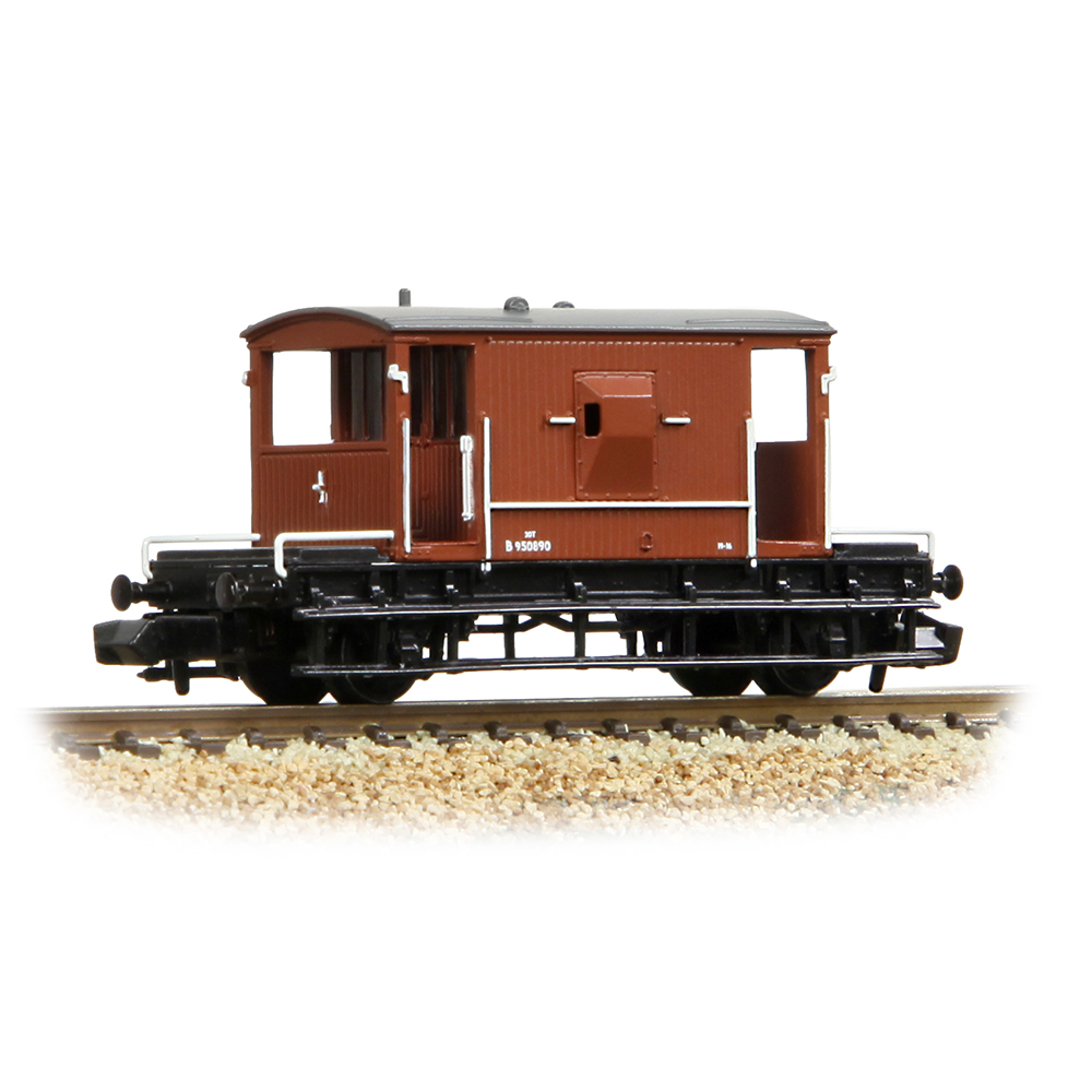 Graham Farish 377-525F BR 20T Brake Van BR Bauxite (Early) - N Gauge