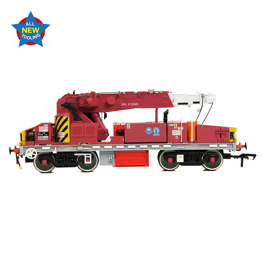 EFE Rail E87049 Plasser 12T YOB Diesel-Hydraulic Crane DRP81523 Javis/Fastline Maroon - OO Gauge