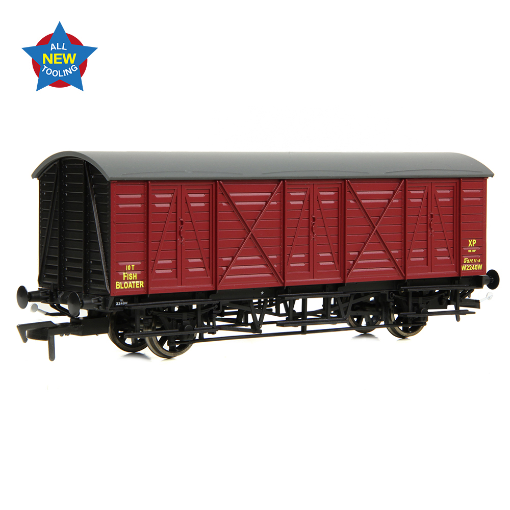 EFE Rail E87060 GWR 10T 'Bloater' Fish Van BR Crimson - OO Gauge