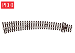 PECO SL-E1487 HOm Code 75 Electrofrog Curved Turnout, Large Radius, Left Hand 12mm Gauge
