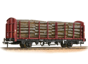 Bachmann Branchline 38-301A BR OTA Timber Wagon EWS with Load [Weathered] - OO Gauge