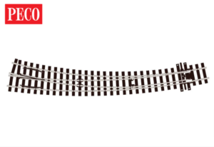 PECO SL-E1486 HOm Code 75 Electrofrog Curved Turnout, Large Radius, Right Hand 12mm Gauge