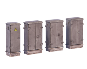 Scenecraft 44-560 Lineside Cabinets (x4) - OO Gauge