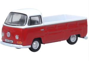 OXFORD DIECAST 76VW033 VW Bay Window Pick Up Poppy Red/White OO Gauge
