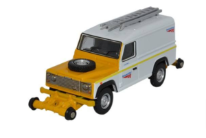 OXFORD DIECAST 76ROR002B RAIL ROAD LAND ROVER DEFENDER NETWORK RAIL - OO Gauge