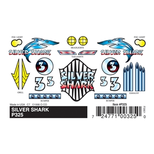 Pinecar - WP325 Silver Shark Stick-On Decals
