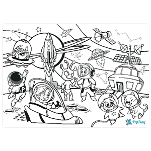 PepPlay - TWPP20208 Doodle Placemats Travel Set - Space Series