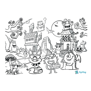 PepPlay - TWPP20209 Doodle Placemats Travel Set - Superheroes & Monster