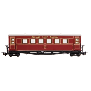 Narrow Gauge - 394-025 Gloucester Bogie Coach Ashover L. R. Crimson No. 1 - OO9 Scale