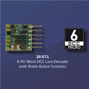 EZ Command - 36-571 6 Pin Micro DCC Loco-Decoder (with Brake Button function)