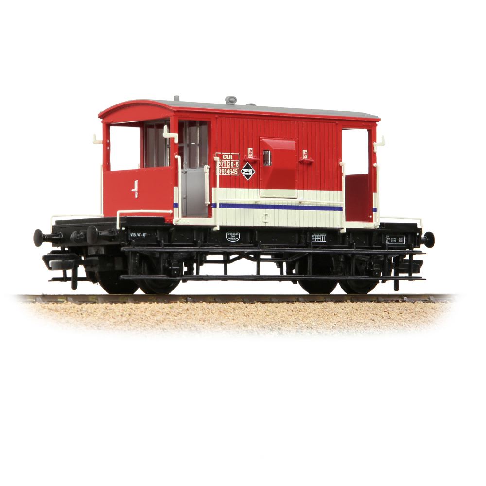 Branchline 37-541 BR 20T Brake Van London Transport Barrier Vehicle Red & White OO - Gauge