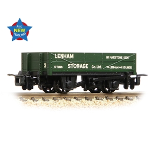 Narrow Gauge - 393-153 RNAD Rebuilt Open Wagon 'Lenham Storage' Green - OO9 Scale