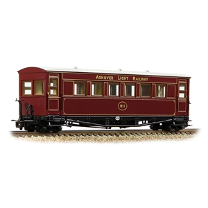 Narrow Gauge - 394-025 Gloucester Bogie Coach Ashover L. R. Crimson No. 1 - OO9 Scale