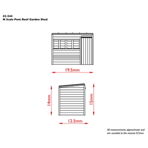 Scenecraft - 42-544 Pent Roof Garden Shed - 1:148 Scale