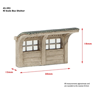 Scenecraft - 42-593 Concrete Bus Shelter - 1:148 Scale