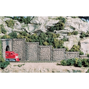 Woodland Scenics - WC1161 N Random Stone Retaining Wall Concrete (x6) - 1:160 Scale