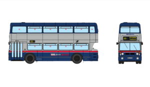 Rapido Trains 901030 Fleetline Bus #6973 WM Blue/Silver - 23 City Centre OO Gauge