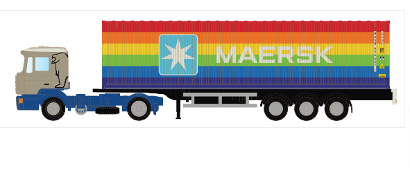GAUGEMASTERtrade MAN F Tractor Trailer Maersk Rainbow MiNis by Lemke LC Gaugemaster