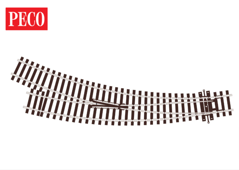 Peco SL-U76 Curved Turnout, Small Radius, Right Hand OO Gauge