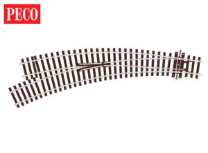 Peco SL-U77 Curved Turnout, Small Radius, Left Hand OO Gauge