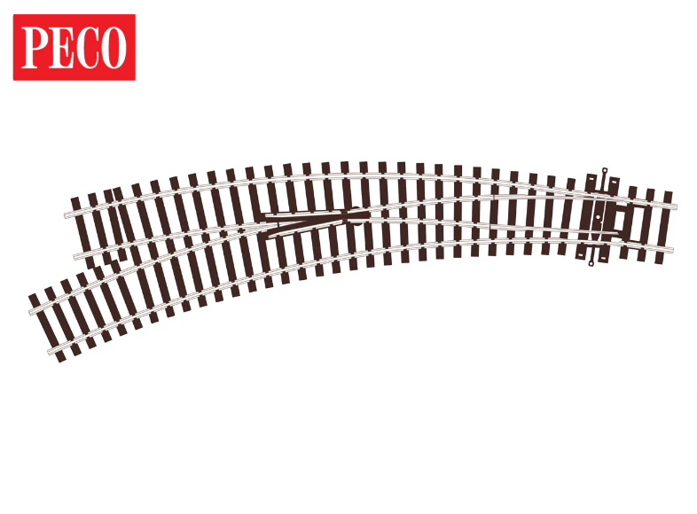 Peco SL-U77 Curved Turnout, Small Radius, Left Hand OO Gauge
