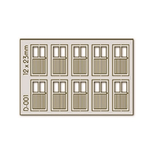 Proses - PD-001 10 pcs 12X23mm 2 Lite Doors H0/00 - 1:76 Scale