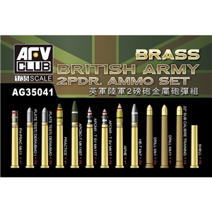 AFV Club - PKAG35041 British Army 2-pdr Brass Ammo Set - 1:35 Scale