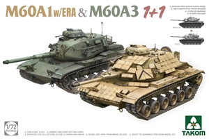 Takom - PKTAK05022 US M60A1 w/ERA & M60A3 1+1, ca.1980s - 1:72 Scale