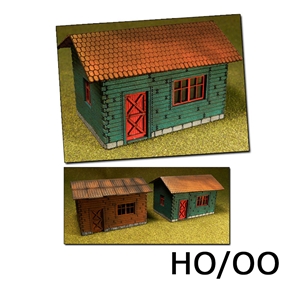 Proses - PLS-004 Laser-Cut Cottages Kit (2 cottages) H0/00 - 1:76 Scale