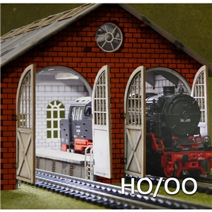 Proses - PLS-009 H0-00 Double Engine Loco Shed Laser-Cut Kit - 1:76 Scale
