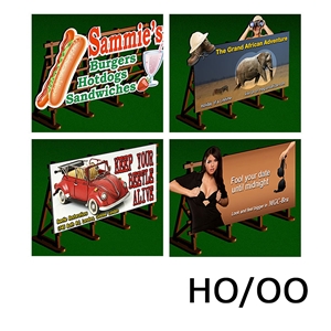 Proses - PLS-010 Laser-Cut Outdoor Billboards Kit No:2 (4 in a set) - 1:76 Scale