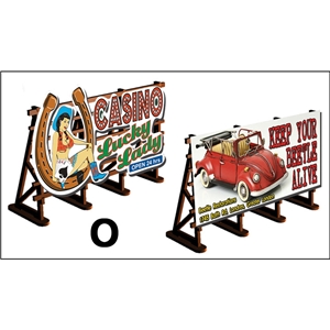 Proses - PLS-030 O Scale 2 X Billboards No: 1 Lucky Lady + Beetle - 1:43 Scale