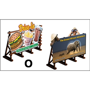 Proses - PLS-033 O Scale 2 X Billboards No: 4 Drive-In + Safari - 1:43 Scale