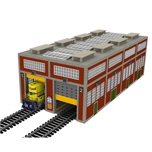 Proses - PLS-035 O Scale Dual Stall Modern Engine House w/Motorized Doors - 1:43 Scale