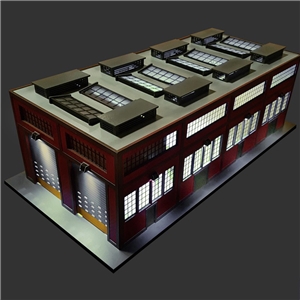 Proses - PLS-035 O Scale Dual Stall Modern Engine House w/Motorized Doors - 1:43 Scale