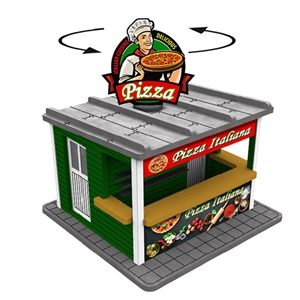 Proses - PLS-044 O Scale Pizza Stand w/Rotating Banner and Illumination - 1:43 Scale