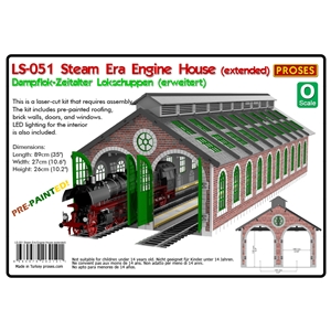 Proses - PLS-51 O Scale Dual Stall Steam Era Engine House Long Version (Pre-painted) - O Scale
