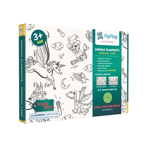 PepPlay - TWPP20207 Doodle Placemats Travel Set - Magical Land