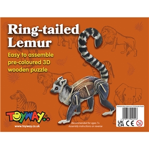 Toyway - TWW4254 Ring-Tailed Lemur 3D Wooden Puzzle